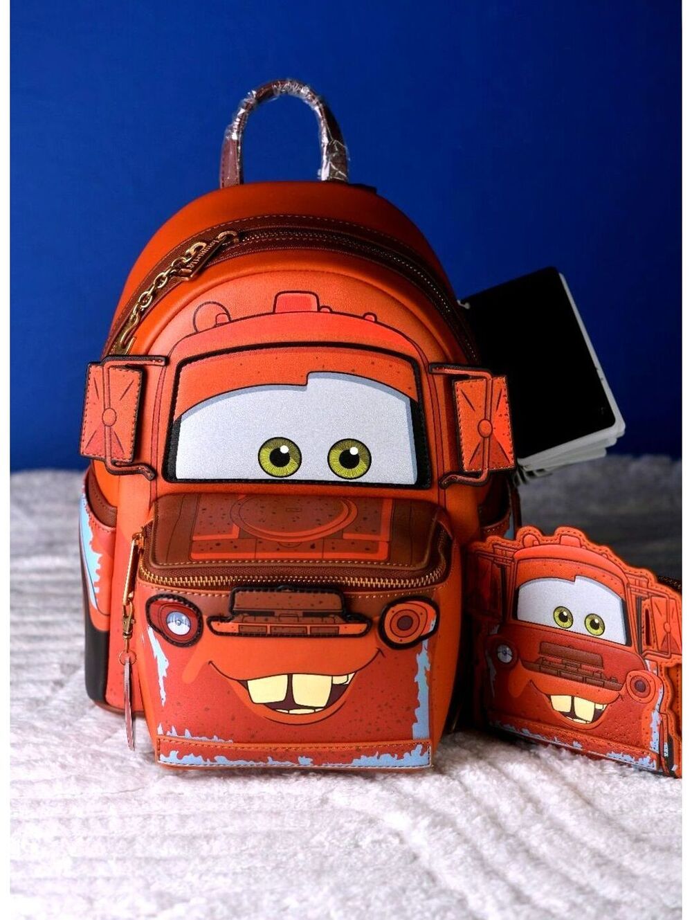 Loungefly Pixar Cars Mater Light-Up Backpack & Wallet | NWT